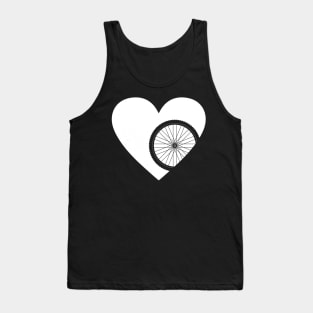 Heart with Mountain Bike Wheel for Cycling Lovers Tank Top